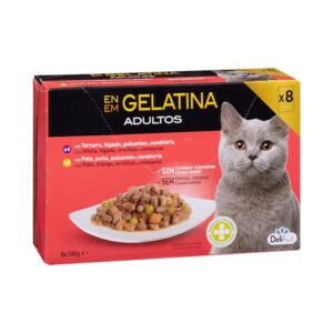 Delikuit Gatos: Bocaditos en gelatina para gatos adultos